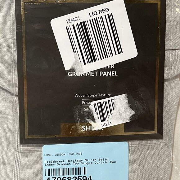 Fieldcrest Mirron Solid Sheer Grommet Top Single Panel Silver‎ Gray 50 x 84 - Picture 5 of 12